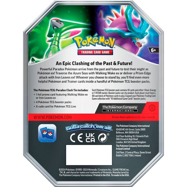 Pokémon TCG – Paradox Clash Ex Tin – Walking Wake ex - TcgCollectorStop