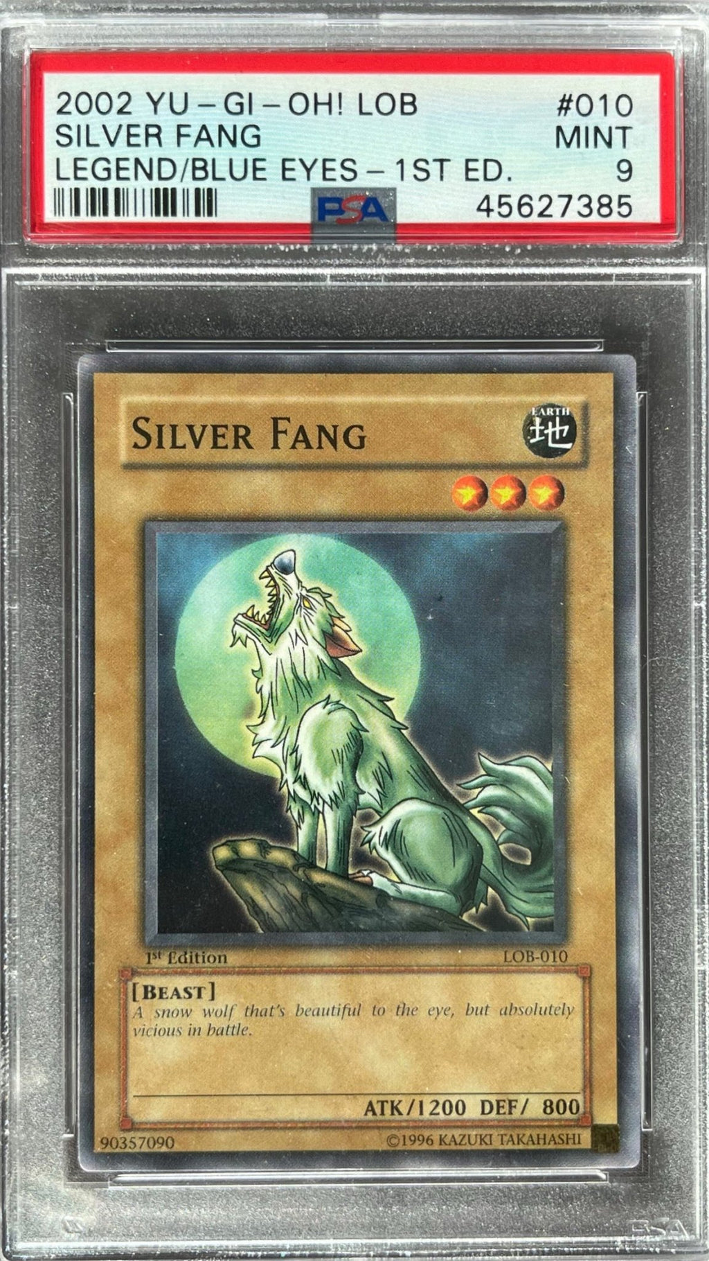 Yu - Gi - Oh! – Silver Fang – Legend of Blue - Eyes White Dragon (LOB) 1st Edition 2002 – PSA 9 - TcgCollectorStop