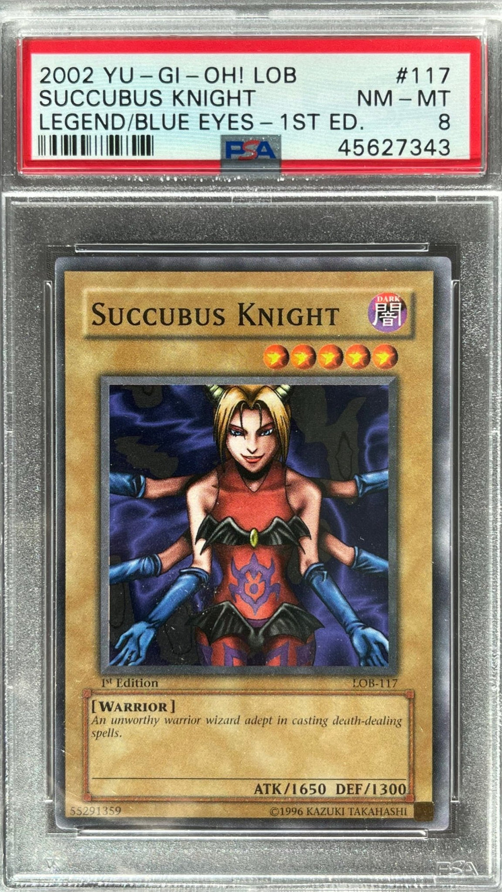 Yu - Gi - Oh! – Succubus Knight – Legend of Blue - Eyes White Dragon (LOB) 1st Edition 2002 – PSA 8 - TcgCollectorStop