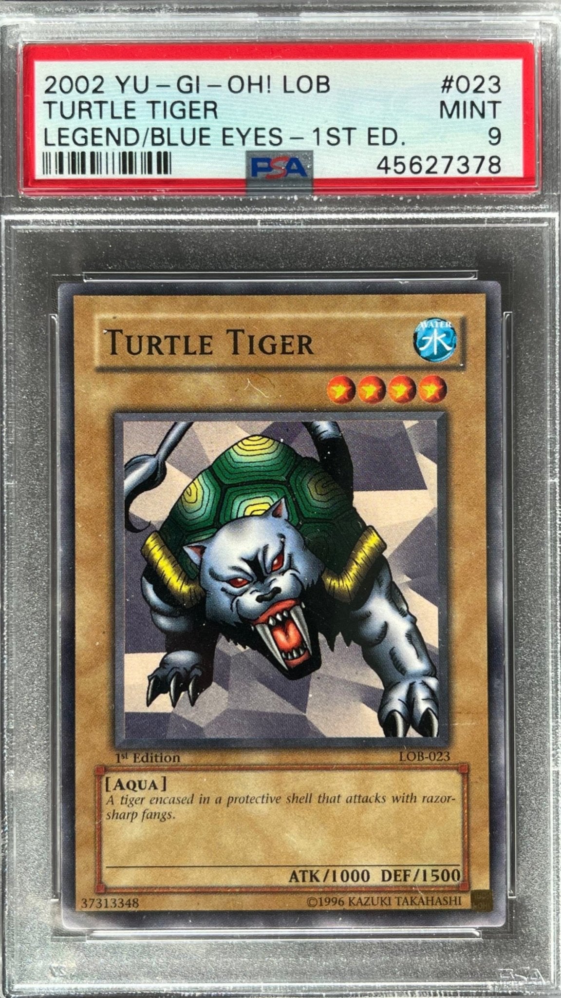 Yu - Gi - Oh! – Turtle Tiger – Legend of Blue - Eyes White Dragon (LOB) 1st Edition 2002 – PSA 9 - TcgCollectorStop